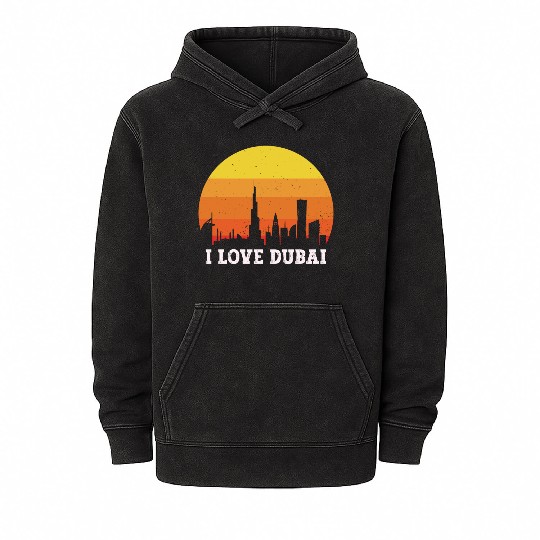 I love Dubai Mineral Wash Hoodies