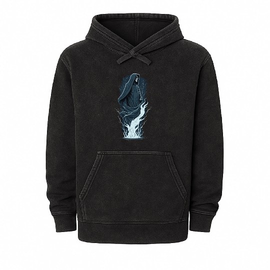ghost with lightning Halloween theme Mineral Wash Hoodies