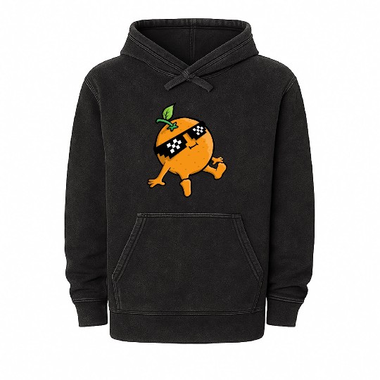 Cool Relaxing Orange Fruit Pixel Sunglasses Face Mineral Wash Hoodies