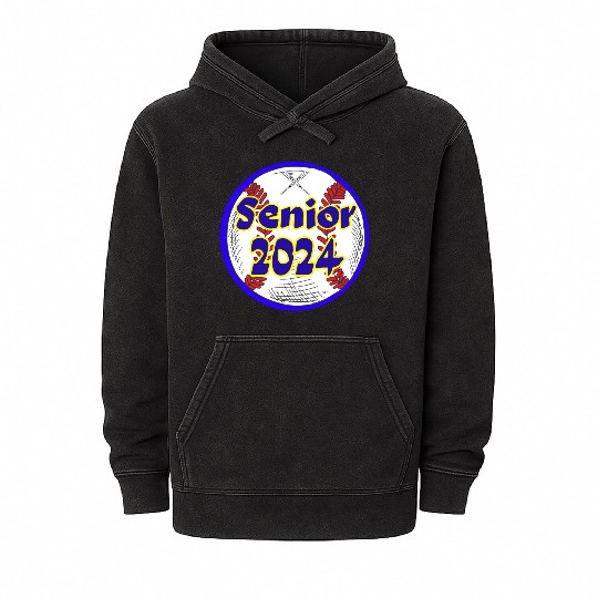 Baseball Senior Class of 2024 Mineral Wash Hoodies