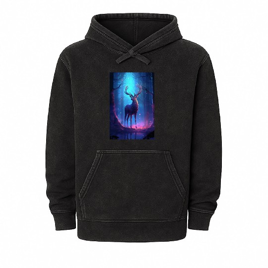 Deer In The Forest Mysterious Mineral Wash Hoodies