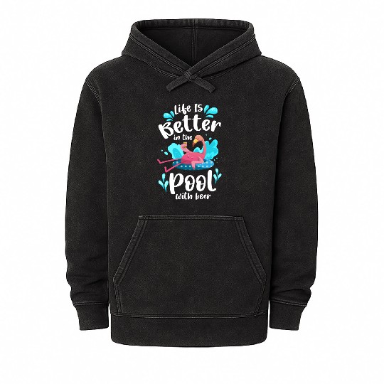 Pool Pool Party Relaxation Cool Mineral Wash Hoodies