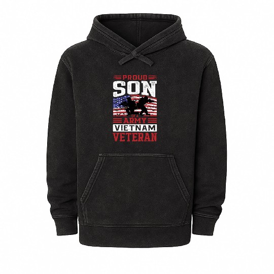 Proud Son Of A Army Vietnam Veteran Mineral Wash Hoodies