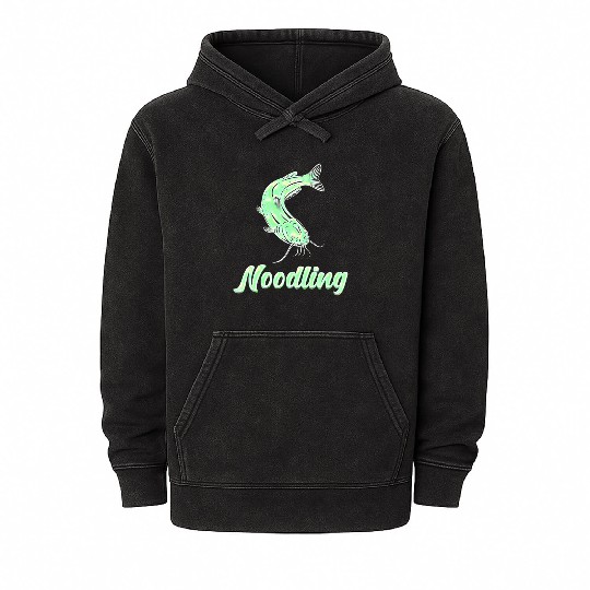 Catfish Fishing Waller Fish Noodler Flathead Mineral Wash Hoodies