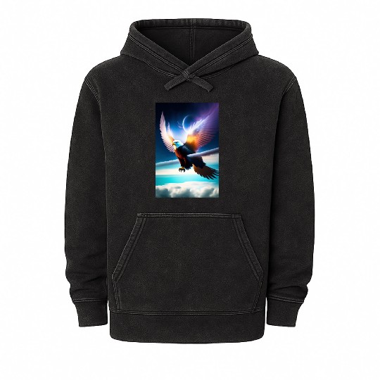 "Embrace Transformation: Crystal Eagle Design" Mineral Wash Hoodies