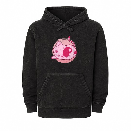 Cat lover pet gift kawaii cat Mineral Wash Hoodies