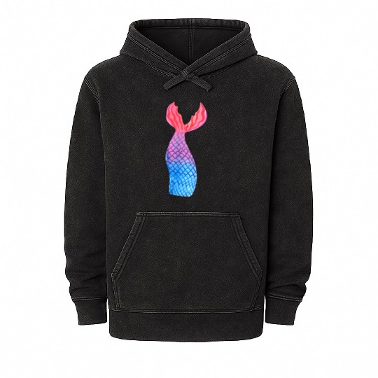Mermaid colorful Mineral Wash Hoodies
