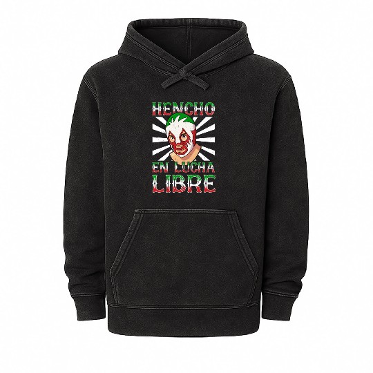 Mexican Wrestling Wrestler Lucha Libre Mask Mexico Mineral Wash Hoodies