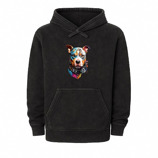 nice colorful dog Mineral Wash Hoodies