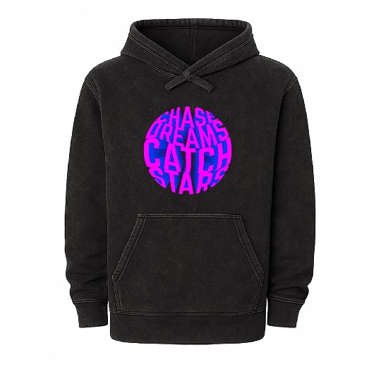 Circle typography Mineral Wash Hoodies