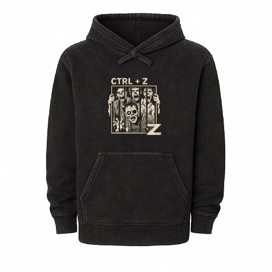 Ctrl z zombies for halloween gift Mineral Wash Hoodies