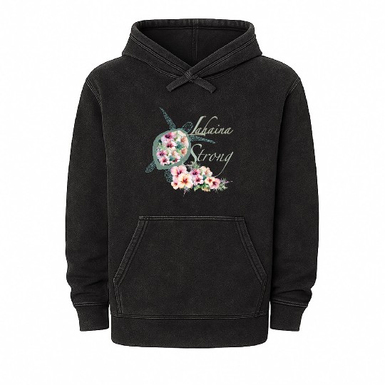 Lahaina Strong: Hibiscus and Sea Turtle Mineral Wash Hoodies