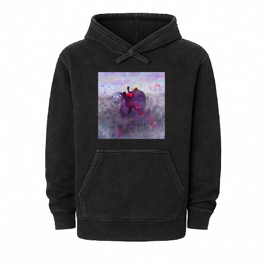 Mothman and Bessie the Lake Erie Monster's Vacay Mineral Wash Hoodies