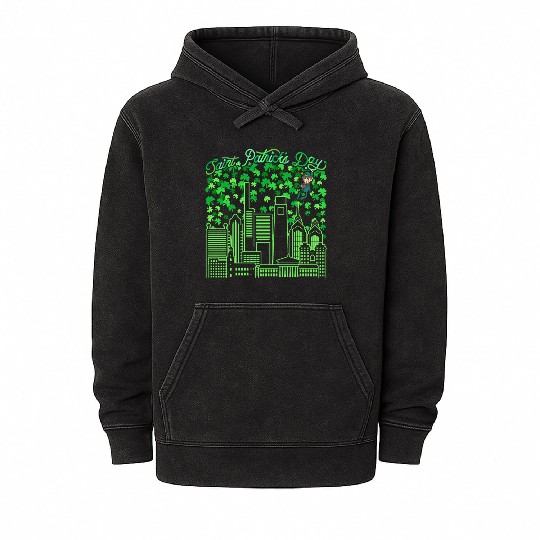 Saint Patrick's Day Philadelphia Pennsylvania Mineral Wash Hoodies