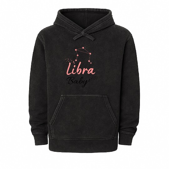 Libra Baby Astrology Cute Mineral Wash Hoodies