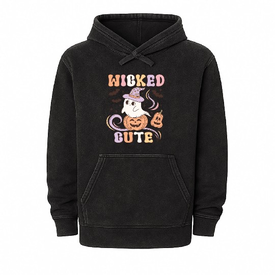 Wicked Cute Halloween: Spooky Charm and Cuteness Mineral Wash Hoodies
