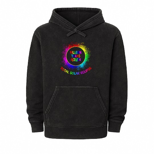 Total Solar Eclipse Killeen Texas 4/28/24 Kids Mineral Wash Hoodies