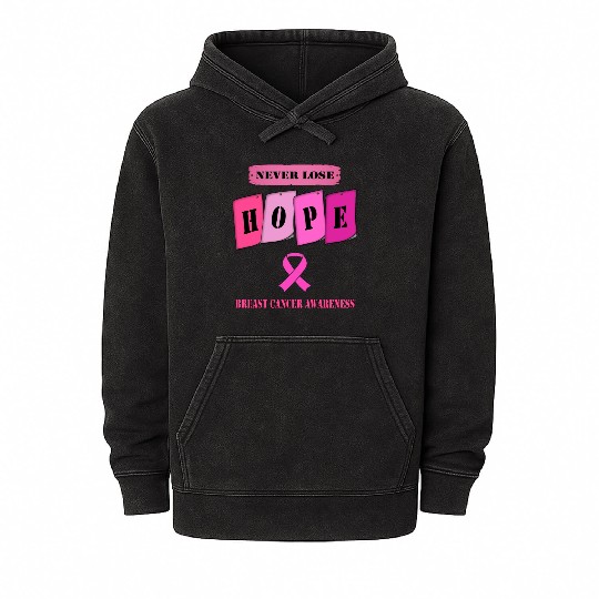 Breast Cancer awareness Mineral Wash Hoodies