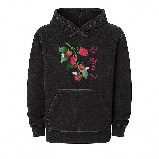 Korean Raspberry Mineral Wash Hoodies