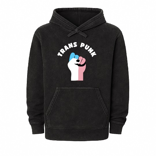 Trans Punk Transgender Pride Mineral Wash Hoodies