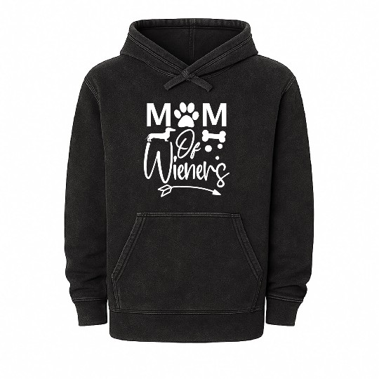 Dog Lover Gift Mom Of Wieners Dachshunds Mineral Wash Hoodies