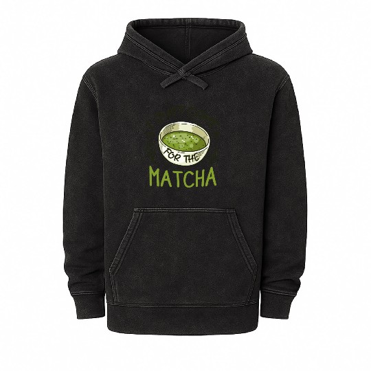 Green Tea Lover Japanese Matcha Latte Drink Matcha Mineral Wash Hoodies
