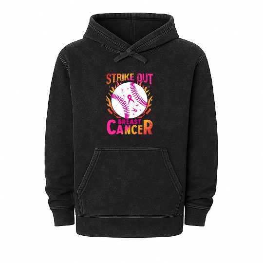 Strike Out Breast Cancer Mineral Wash Hoodies