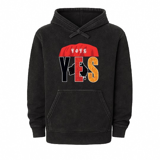Yes to the Voice to Parliament Mineral Wash Hoodies