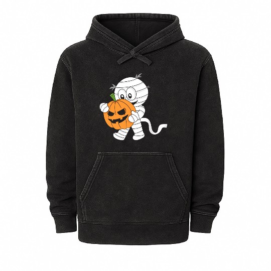 Boo with pumpkin Mineral Wash Hoodies - Funny Halloween