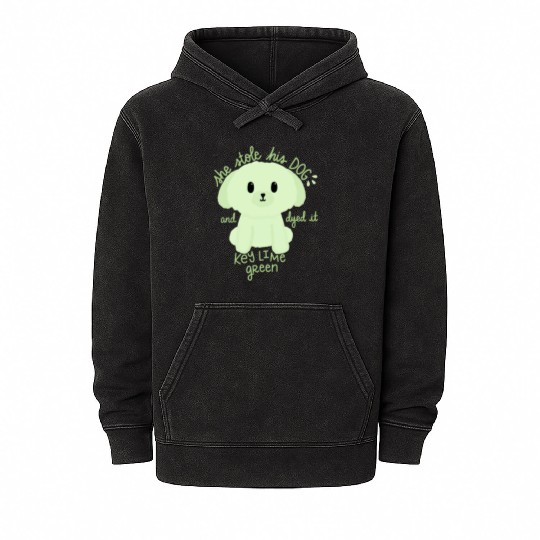 Key Lime Green Dog Mineral Wash Hoodies