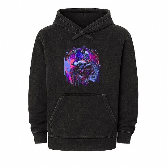 Neon Wolf Chronicles Mineral Wash Hoodies