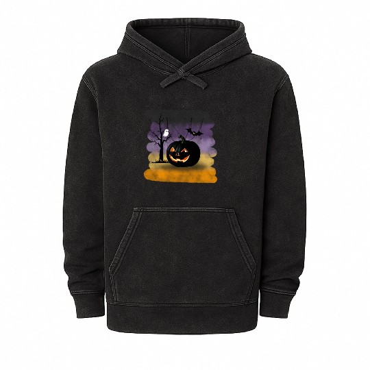 "The Midnight Pumpkin" Mineral Wash Hoodies