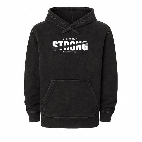Eternal Strength - Never Give Up Mineral Wash Hoodies