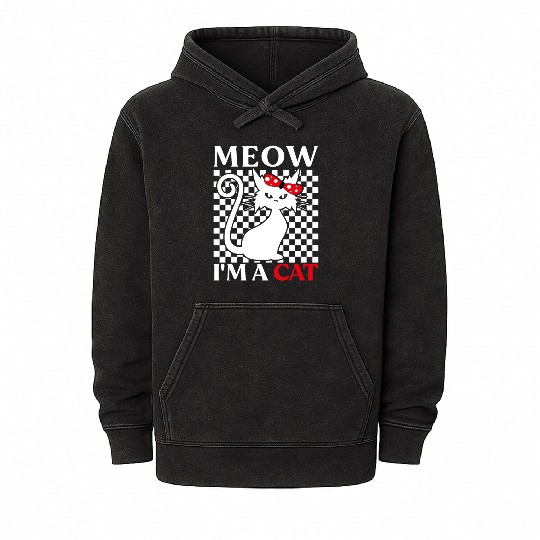 Meow I'm A Cat - Halloween Costume Mineral Wash Hoodies