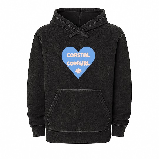 Coastal Cowgirl blue heart Mineral Wash Hoodies