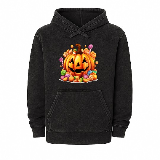 Funny Halloween Cute Pumpkin Sugar Spell Mineral Wash Hoodies