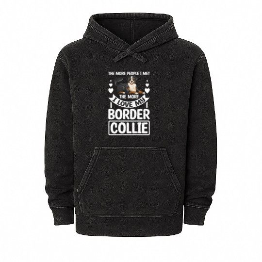 Don't like People I love my border collie Mineral Wash Hoodies