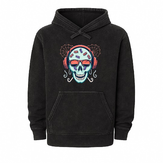 Skull Candy Halloween For Music Mineral Wash Hoodies