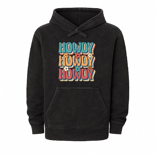 Groovy Howdy Rodeo Western Country Southern Cowgir Mineral Wash Hoodies