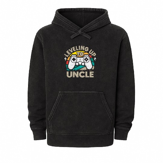 Leveled Up To Uncle Gamer Gaming Future Uncle Mineral Wash Hoodies
