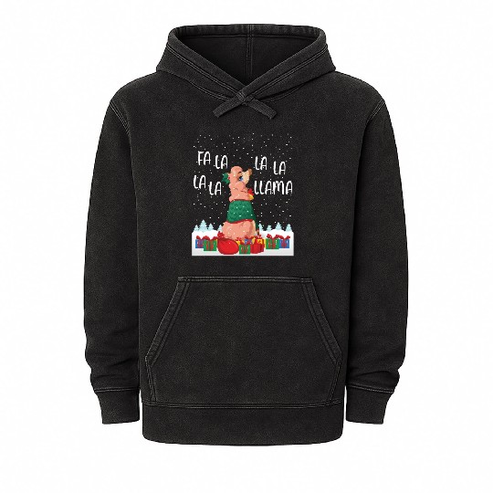 Fa La La La La La Llama Funny Gift Mineral Wash Hoodies