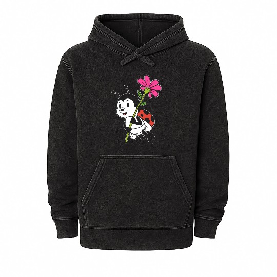 Cute Ladybug Nature Lover Gift Mineral Wash Hoodies