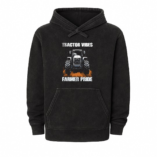 Tractor Vibes Farmer Pride Agriculture Gift Mineral Wash Hoodies