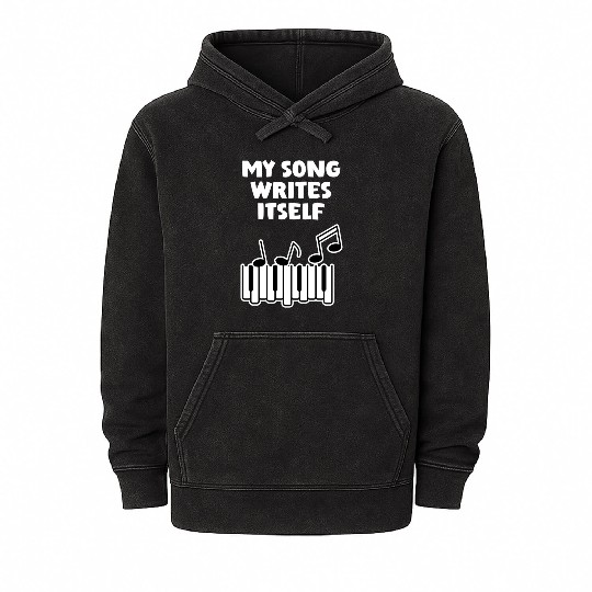 Song Writes Itself Song Writer Musicians Music Mineral Wash Hoodies