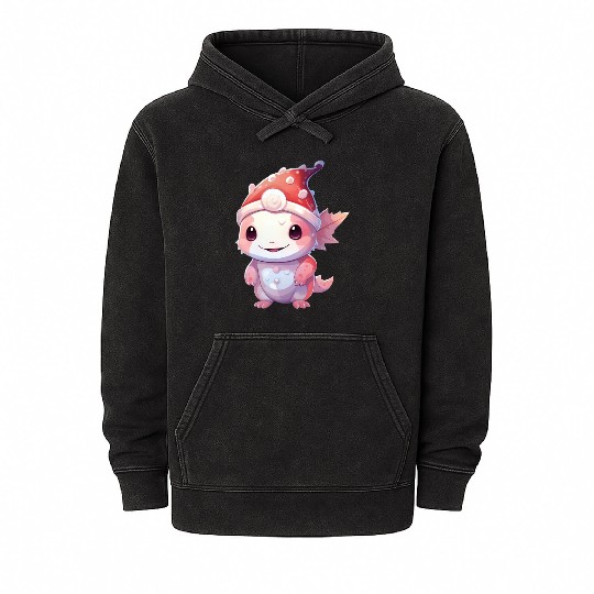 Christmas Delight Axolotl: Laughter Beneath the Ha Mineral Wash Hoodies