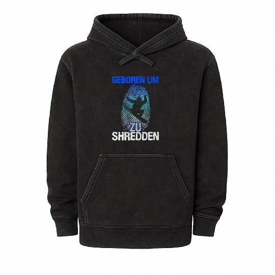 Born to Shred Snowboarding Snowboarder Mineral Wash Hoodies