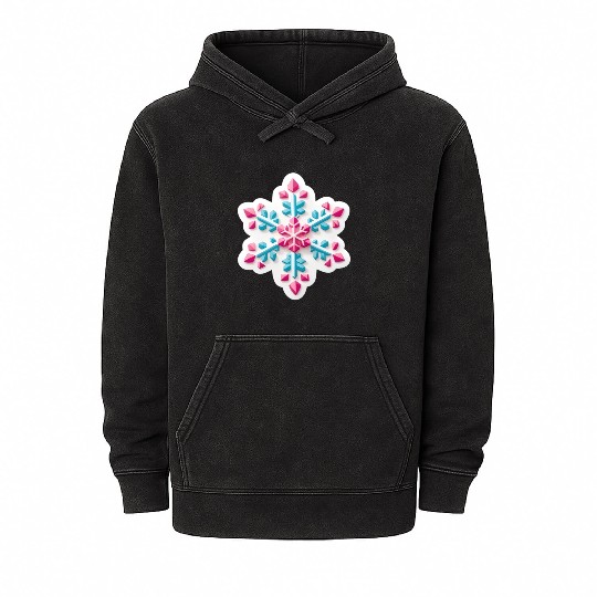Crystal snowflake Mineral Wash Hoodies