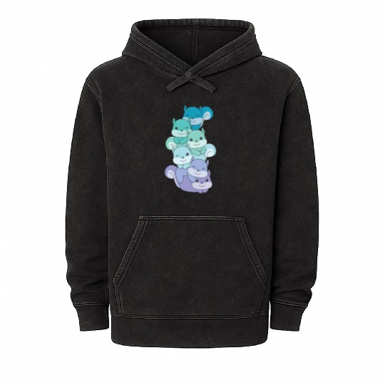 Neptunic Flag Pride Lgbtq Cute Squirrel Pile Mineral Wash Hoodies