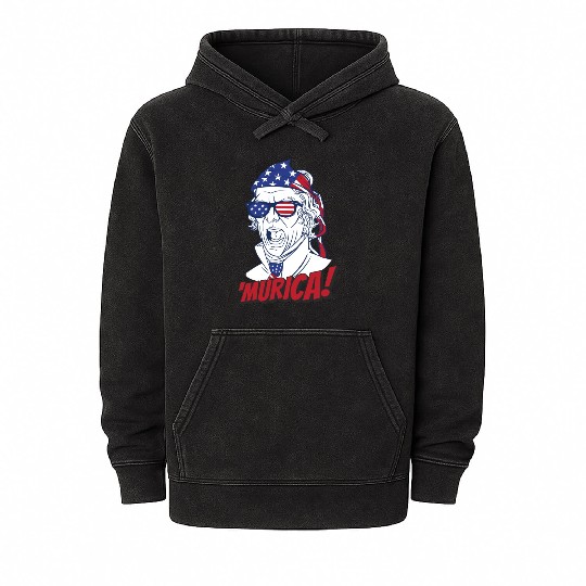 Patriotic Alexander Hamilton Usa Flag Murica Mineral Wash Hoodies