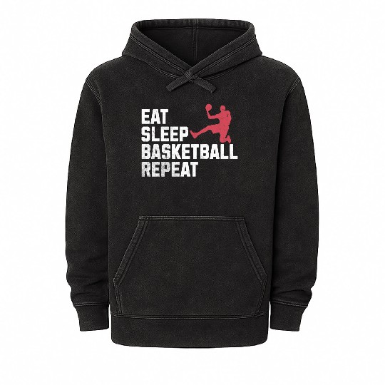 Eat, Sleep, Basketball, Repeat: The Life of a True Mineral Wash Hoodies